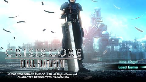 Crisis Core Final Fantasy VII [Not for Resale] title screen for PSP